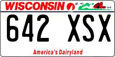 WI license plate 642XSX