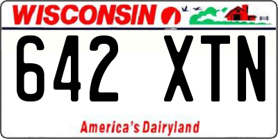 WI license plate 642XTN