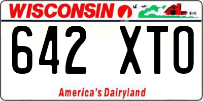 WI license plate 642XTO