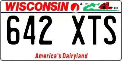 WI license plate 642XTS