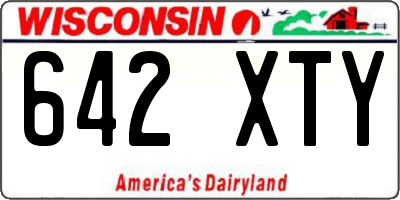WI license plate 642XTY
