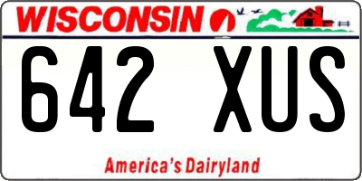 WI license plate 642XUS
