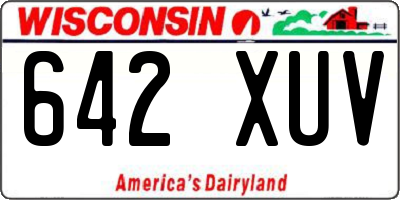 WI license plate 642XUV