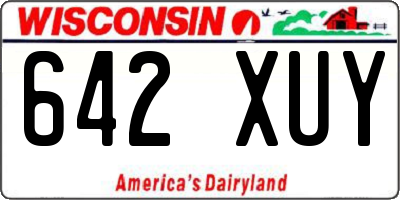 WI license plate 642XUY