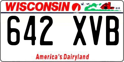 WI license plate 642XVB