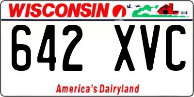 WI license plate 642XVC