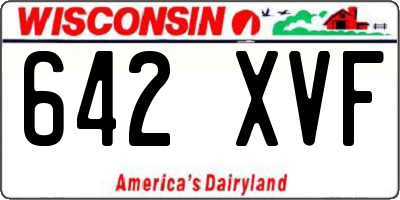 WI license plate 642XVF