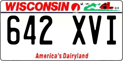 WI license plate 642XVI