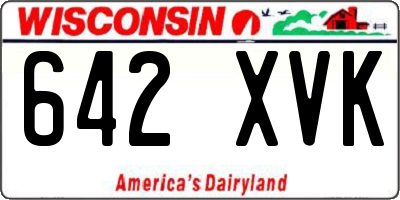 WI license plate 642XVK