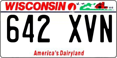 WI license plate 642XVN