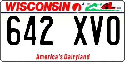 WI license plate 642XVO
