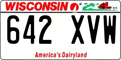 WI license plate 642XVW