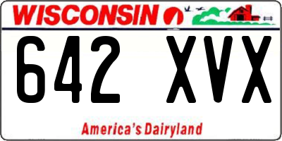 WI license plate 642XVX