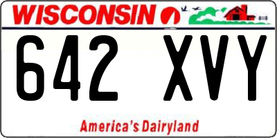 WI license plate 642XVY