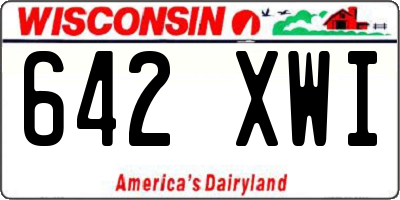 WI license plate 642XWI