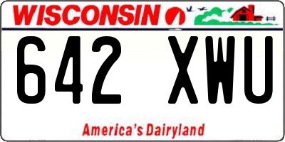 WI license plate 642XWU