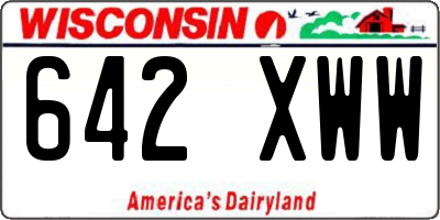 WI license plate 642XWW