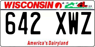 WI license plate 642XWZ