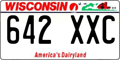 WI license plate 642XXC