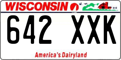 WI license plate 642XXK