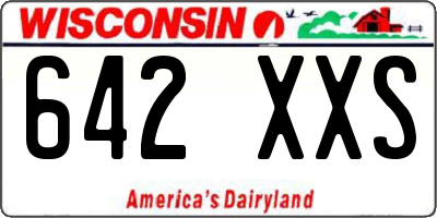 WI license plate 642XXS