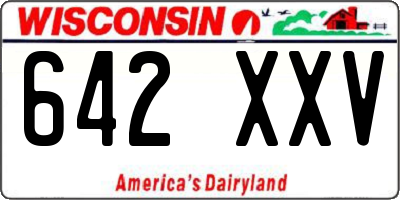 WI license plate 642XXV