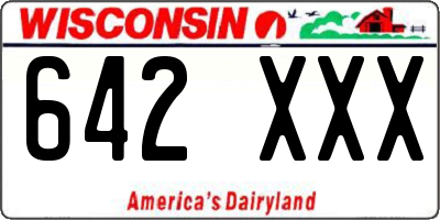 WI license plate 642XXX