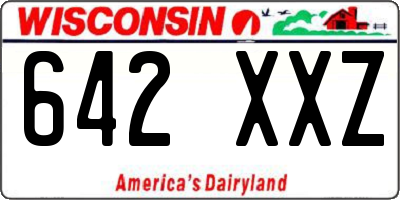 WI license plate 642XXZ