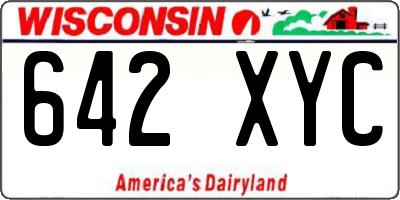 WI license plate 642XYC