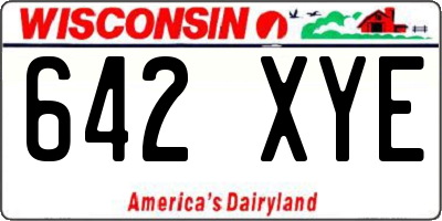 WI license plate 642XYE