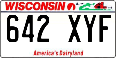 WI license plate 642XYF