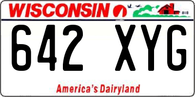 WI license plate 642XYG
