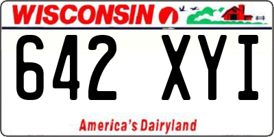 WI license plate 642XYI