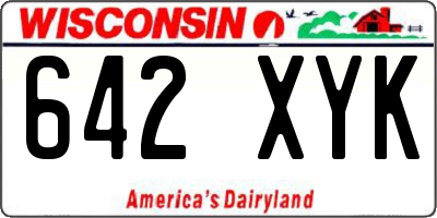 WI license plate 642XYK