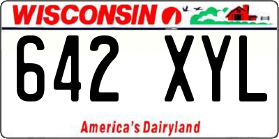 WI license plate 642XYL