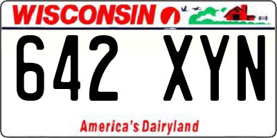 WI license plate 642XYN