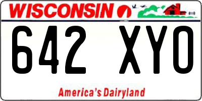 WI license plate 642XYO