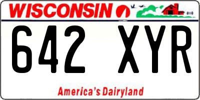 WI license plate 642XYR