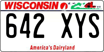 WI license plate 642XYS
