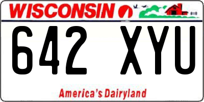 WI license plate 642XYU