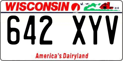 WI license plate 642XYV