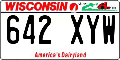 WI license plate 642XYW