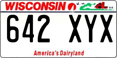 WI license plate 642XYX