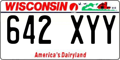 WI license plate 642XYY