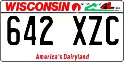 WI license plate 642XZC