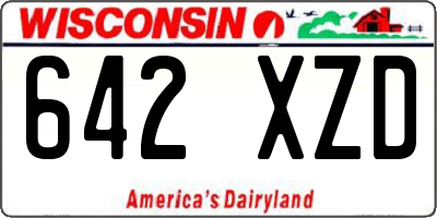 WI license plate 642XZD