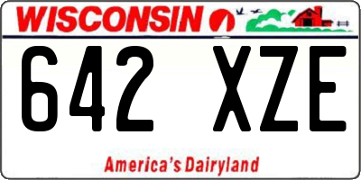 WI license plate 642XZE