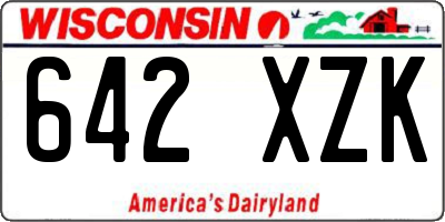 WI license plate 642XZK