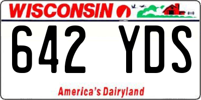 WI license plate 642YDS