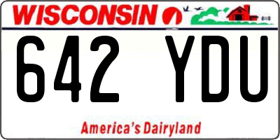 WI license plate 642YDU